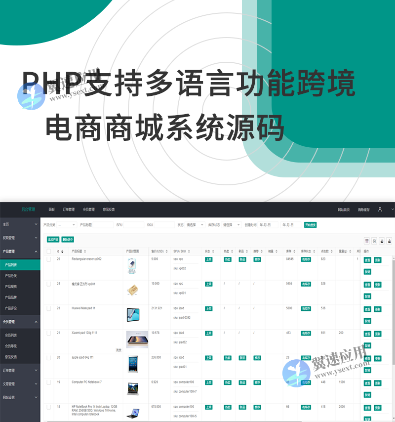 PHP支持多语言功能跨境电商商城系统