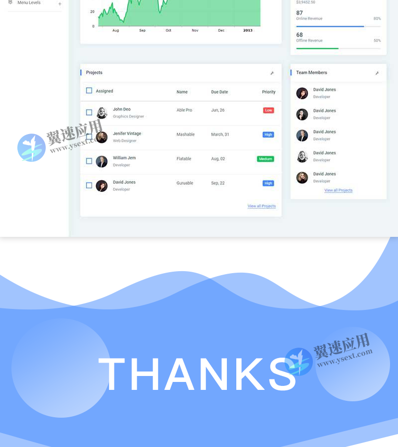 通用型后台管理系统静态HTML网站模板
