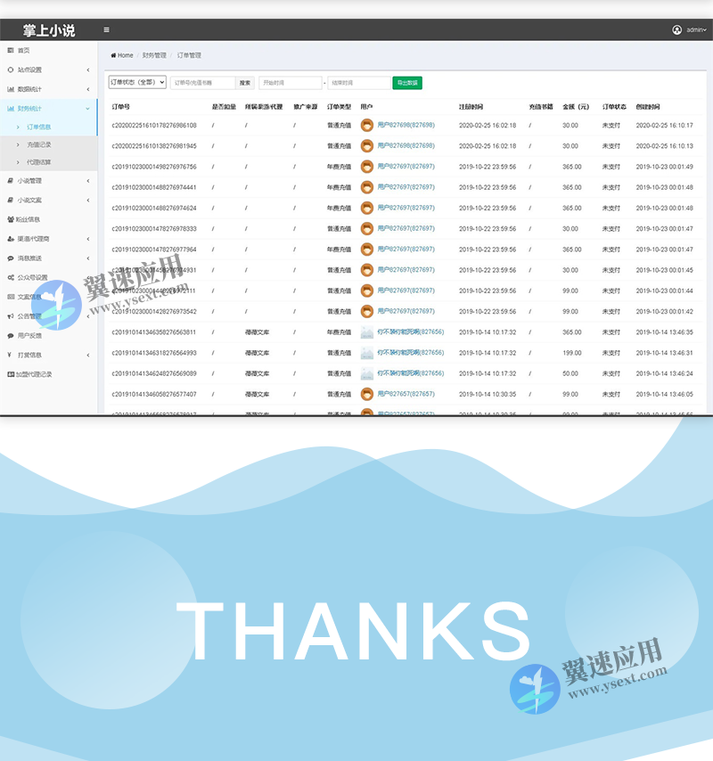 PHP掌上阅读小说管理系统源码