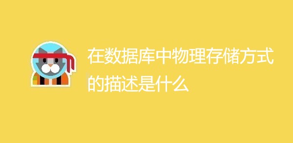 在数据库中物理存储方式的描述是什么