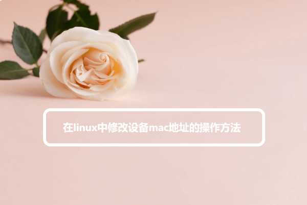 在linux中修改设备mac地址的操作方法